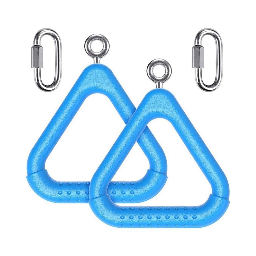 2 Pcs Trapeze Swing Rings with Carabiners, Blue Outdoor Swingset Accessories for Kids Playground price history on PriceWatchPro