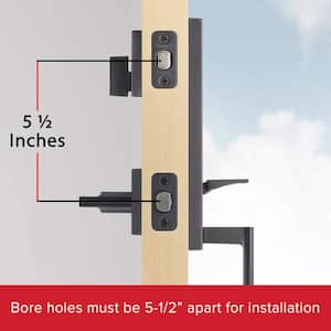 Vancouver Matte Black Keyed Entry Door Handleset with Halifax Passage Handle Featuring SmartKey Security