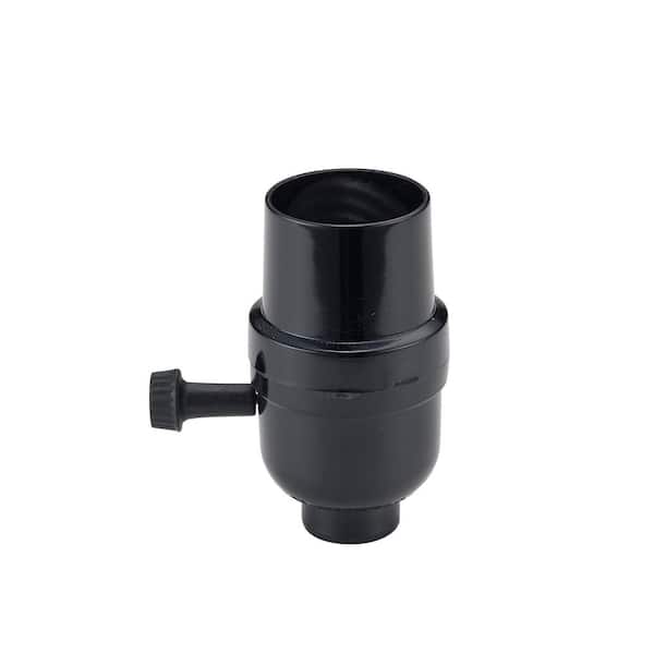 2.75 in. Standard Base Black Lamp Socket with 3-Way Turn Knob Switch