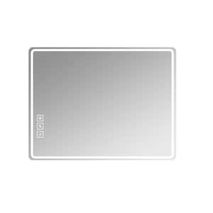 36 in. W x 36 in. H Square Silver Frameless Wall Bathroom Vanity Mirror in Glass with Front Light and Illuminator