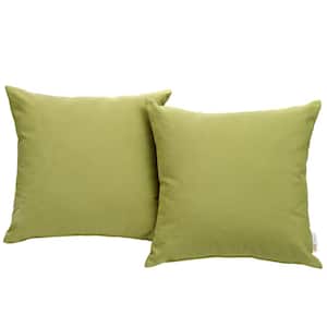 Convene Patio Square Outdoor Throw Pillow Set in Peridot (2-Piece)