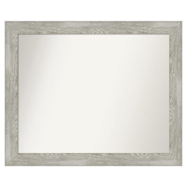 Amanti Art Dove Greywash 44 in. x 36 in. Custom Non-Beveled Distressed Recyled Polystyrene Bathroom Vanity Wall Mirror