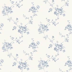 Palazzo Floral Trail Wallpaper in Blue and White
