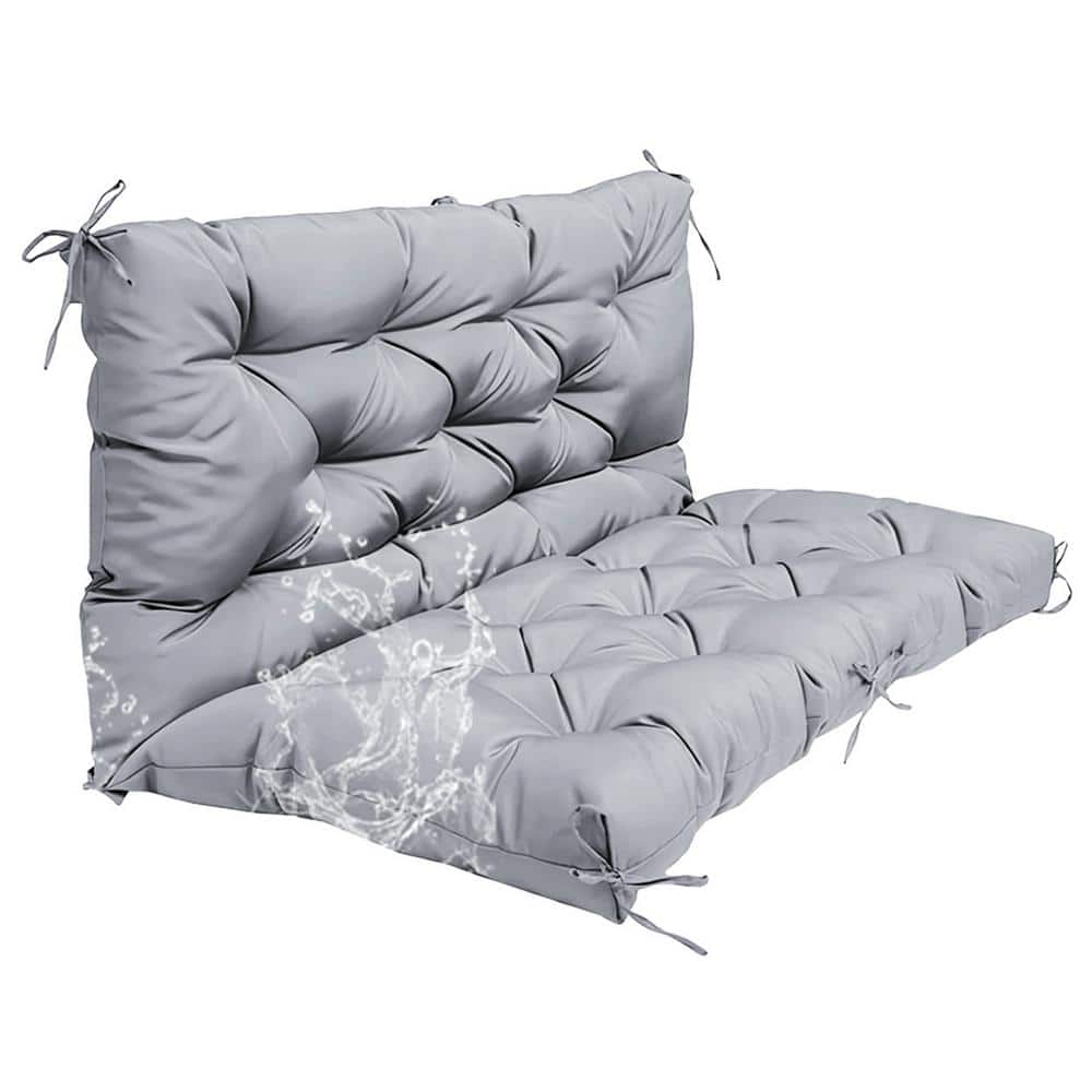 2–3-Seater Outdoor Porch Swing Cushion Waterproof Bench Cushion with Back
