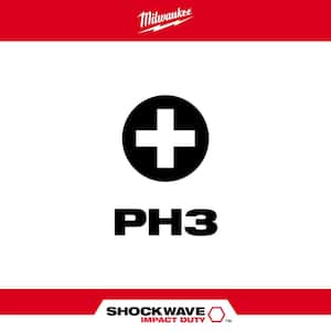 SHOCKWAVE Impact Duty 2 in. Phillips #3 Alloy Steel Screw Driver Bit (2-Pack)