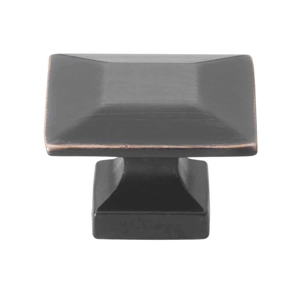 GlideRite 1-3/8 in. Oil Rubbed Bronze Square Cabinet Knob (10-Pack)