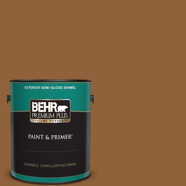 BEHR PREMIUM PLUS 1 gal. #S250-7 Moroccan Spice Semi-Gloss Enamel Exterior Paint & Primer