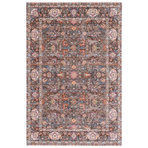 Crimson 5 ft. x 7 ft. Beige/Blue Oriental Floral Area Rug