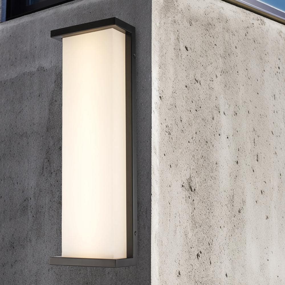 Fairbank 24 in. Black Integrated LED Outdoor Wall Light Fixture with Acrylic Shade price history on PriceWatchPro