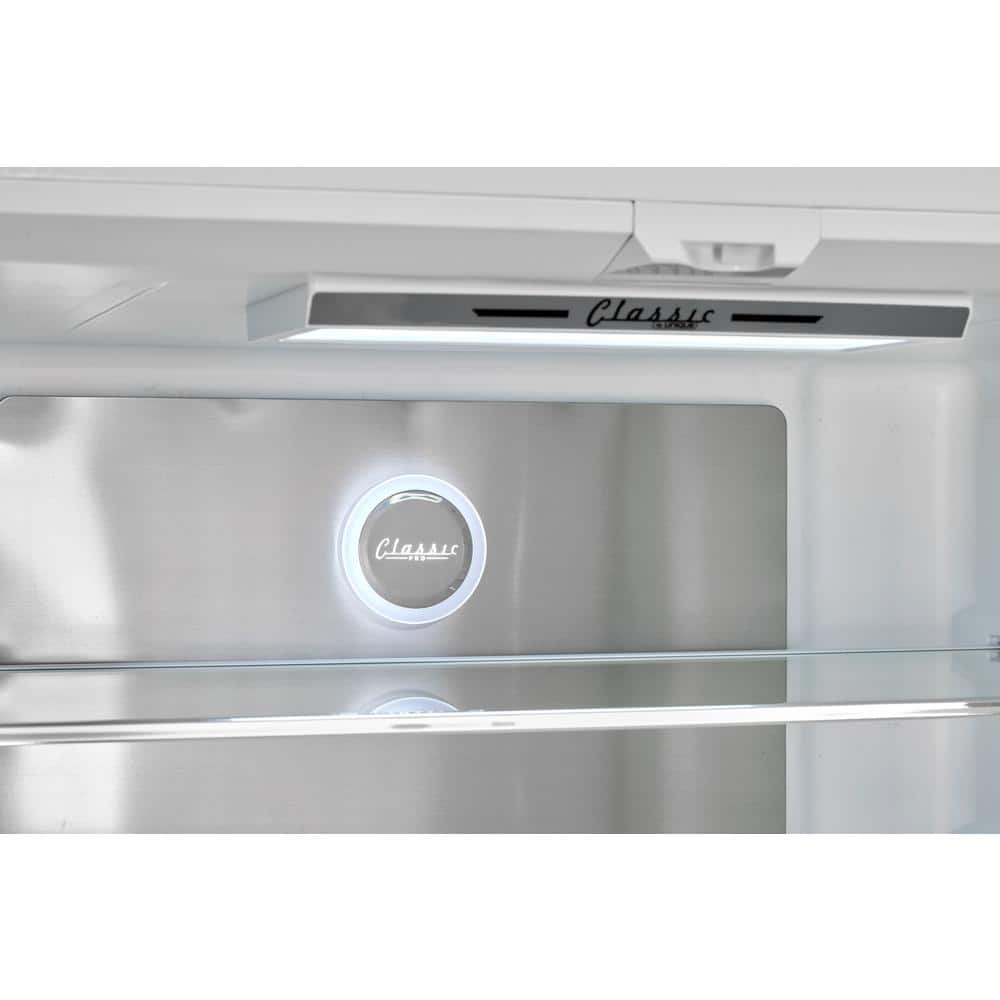 Marshmallow White Retro French Door Refrigerator with Ice Maker