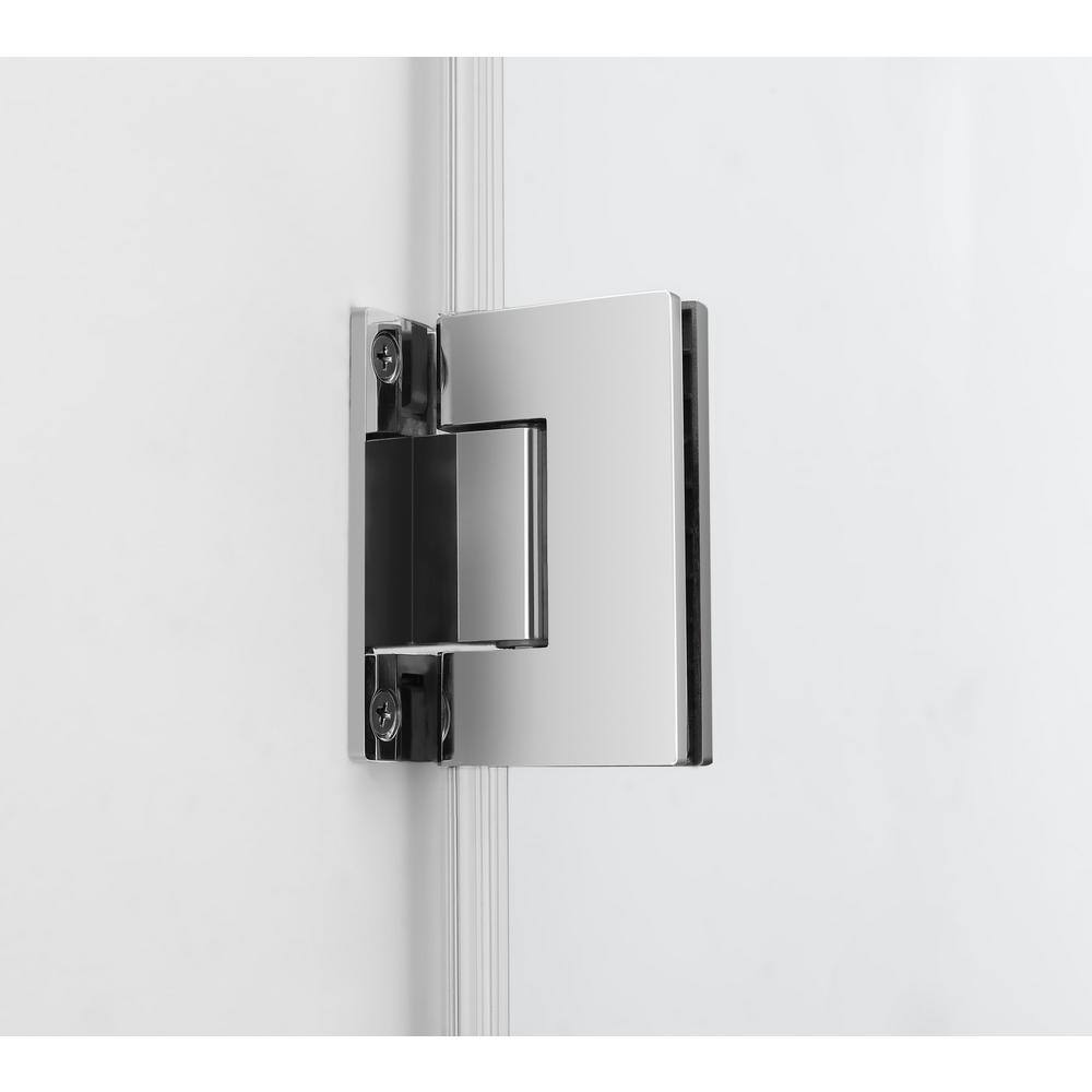 Belmore 36'' x 72'' Frameless Hinged Shower Door in Clear Tempered Glass and Stainless Steel