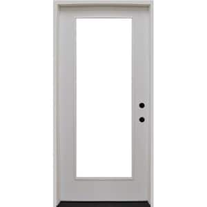 36 in. x 80 in. Relaint Full Lite White Primed Fiberglass Prehung Front Door