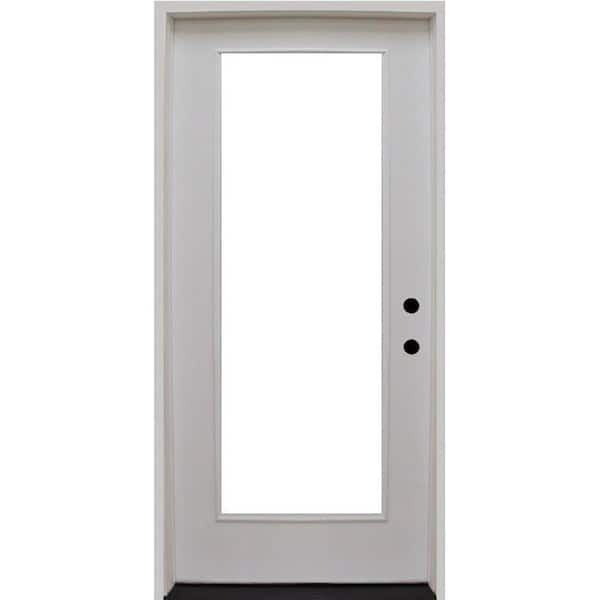Steves & Sons 36 in. x 80 in. Relaint Full Lite White Primed Fiberglass Prehung Front Door