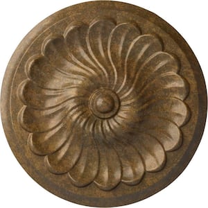 12-1/4 in. x 2-1/4 in. Flower Spiral Urethane Ceiling Medallion (Fits Canopies upto 2 in.), Rubbed Bronze
