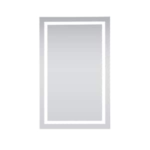 Timeless 32 in. W x 48 in. H Framed Rectangular LED Light Bathroom Vanity Mirror in Silver