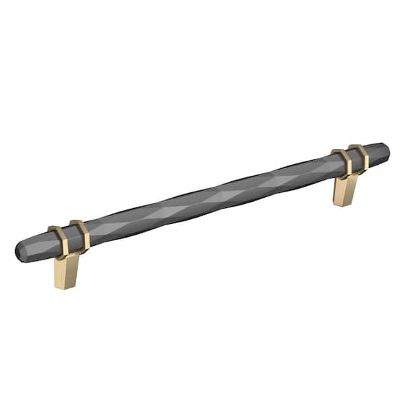 London 8 in. (203mm) Modern Black Chrome/Golden Champagne Bar Cabinet Pull