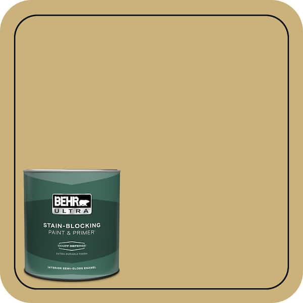 BEHR ULTRA 1 qt. #360F-4 Dry Sea Grass Extra Durable Semi-Gloss Enamel Interior Paint & Primer
