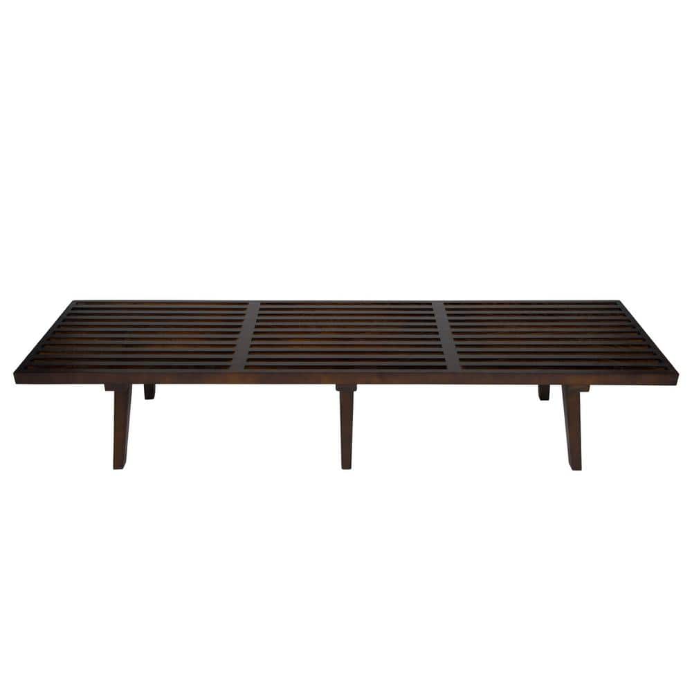 Mid-Century Dark Walnut Inwood 6' Platform Bench
