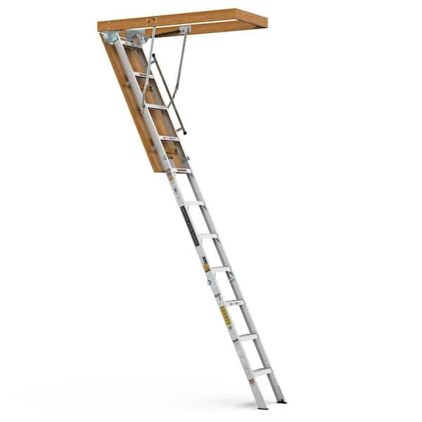 7 ft. to 10 ft. 22.5 in. x 54 in. Insulated Aluminum Attic Ladder, 350 lbs. Load Capacity