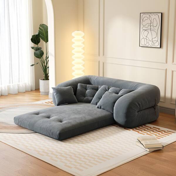JASIWAY 68.2 in. W Technological Velvet Convertible Twin Sleeper