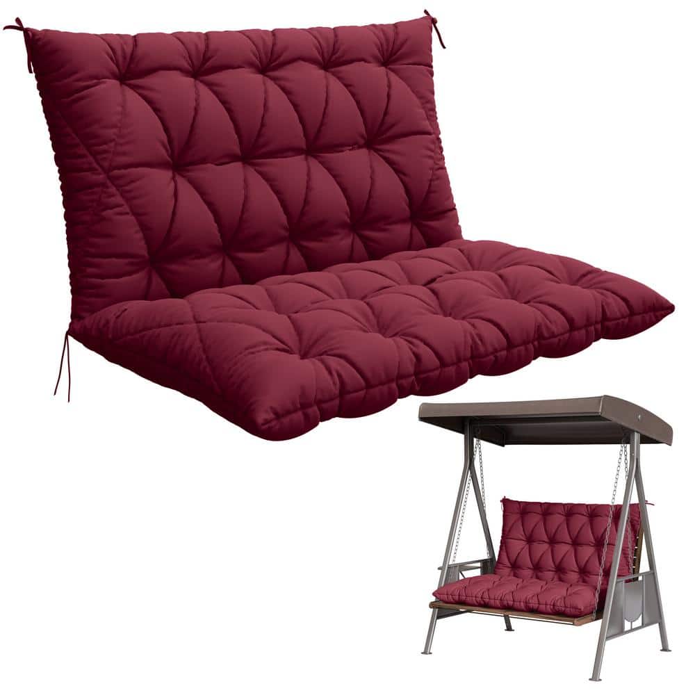 47 in. x 40 in. 2-Seater Patio Contoured Replacement Bench Cushion Outdoor Porch Swing Cushion Cushion Burgundy price history on PriceWatchPro
