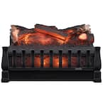 20 in. Electric Fireplace Log Set Heater with Realistic Ember Bed in Antique Bronze