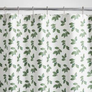 Noble Textile Shower Curtain 180 x 200c M Green Garden Green Grass White Incl Rings 