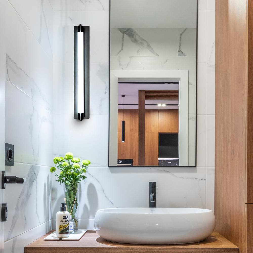Procyon Sleek 24" Black Integrated LED Bathroom Wall Light