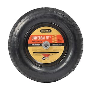 14.5 in. Pneumatic Universal Wheelbarrow Tire and Wheel Replacment for 4.80/4.00-8,3.50/2.50-8,4.00-6