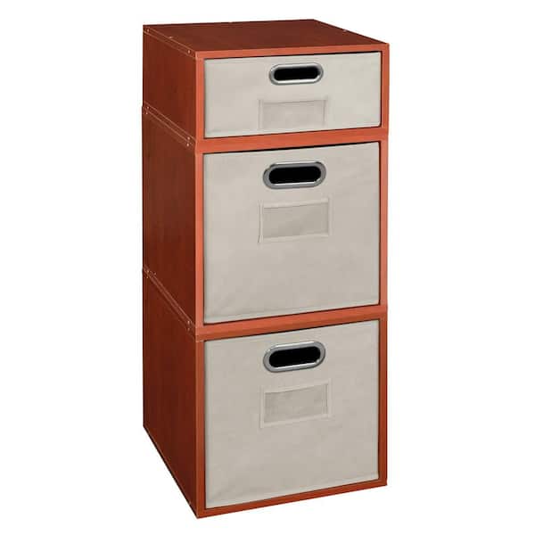 Regency 32.5 in. H x 13 in. W x 13 in. D Cherry Wood 3-Cube Organizer