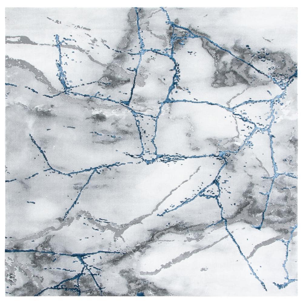 Craft Ivory Gray/Blue 8 ft. x 8 ft. Distressed Abstract Square Area Rug price history on PriceWatchPro