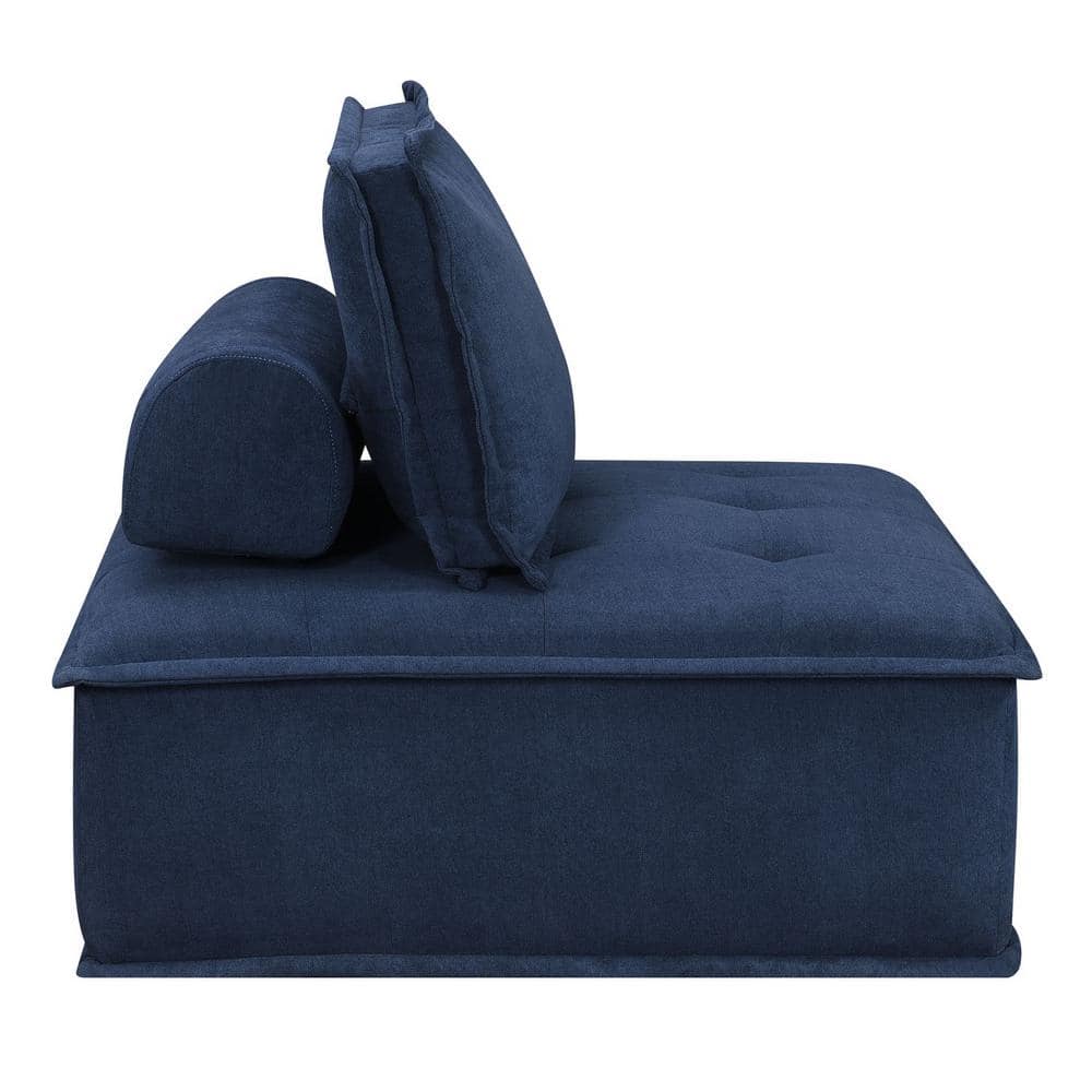 Modular Cube Seating in Durable Blue Linen 42" Square