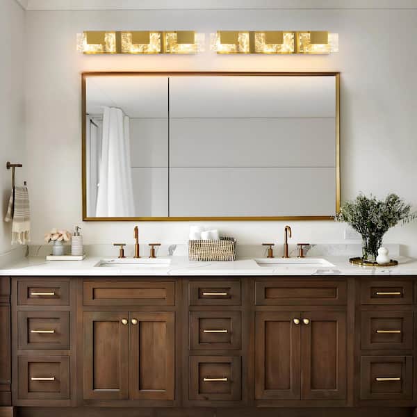 KAISITE 25 in. 3-Light Bathroom Modern Light Fixture Brushed