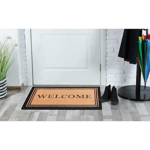 Welcome Coir Door Mat - Beige, Size 18 x 30 | The Company Store