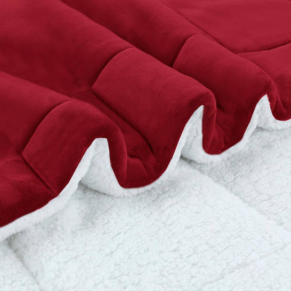 King Red Organic Reversible Sherpa Comforter Set