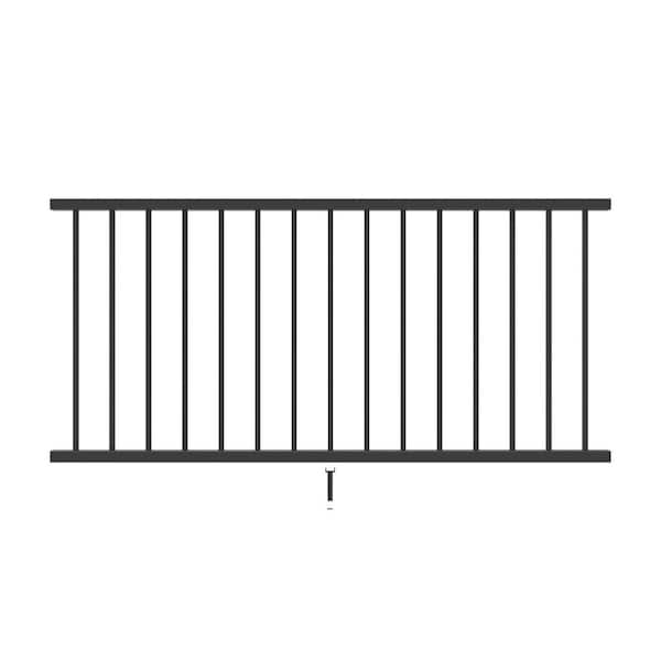 Al13 Home Traditional Railing 40 in. H x 6 ft. W Black Sand Aluminum Pre-Assembled Railing Kit