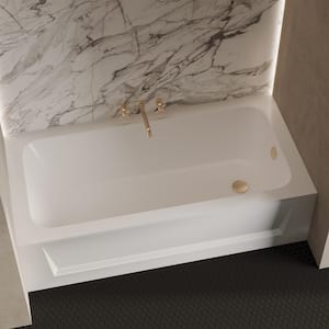 Virage 60 in. x 30 in. Rectangular Right-Hand Drain Alcove Bathtub with Apron in White