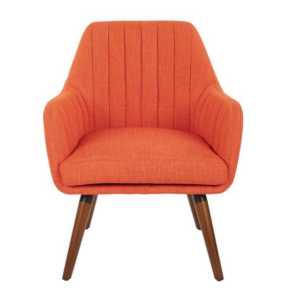 Office Star Products Mattie Tangerine Fabric Chair with Coffee Legs