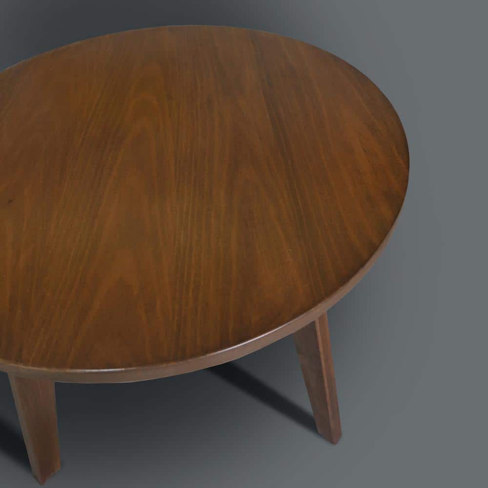 Genuine 24" Round Walnut Coffee Table with Solid Wood