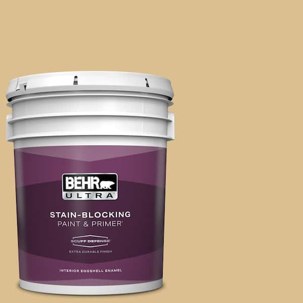 BEHR ULTRA 5 gal. #340F-4 Expedition Khaki Extra Durable Eggshell Enamel Interior Paint & Primer