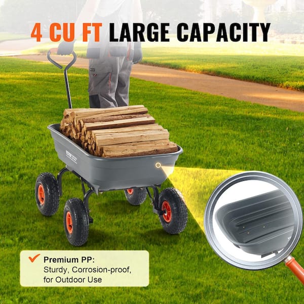 【6月20まで掲載】（残り4日）ホットキャビン VEVOR 4 cu. ft. Dump Cart Poly with Easy to Assemble Steel