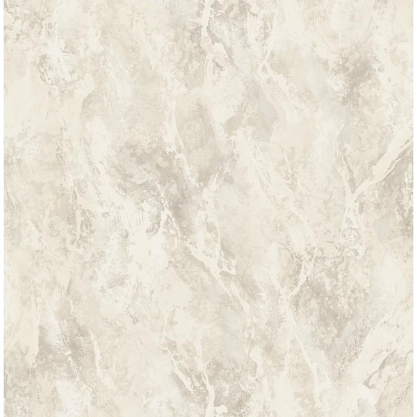 Seabrook Designs Paint Splatter Marble Metallic Champagne, White, and Taupe Paper Strippable Roll (Covers 56.05 sq. ft.)