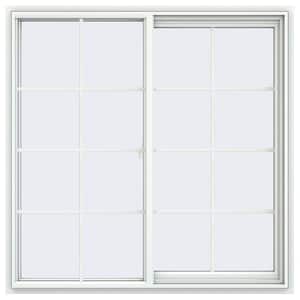 47.5 in. x 47.5 in. V-2500 Series White Vinyl Right-Handed Sliding Window with Colonial Grids/Grilles