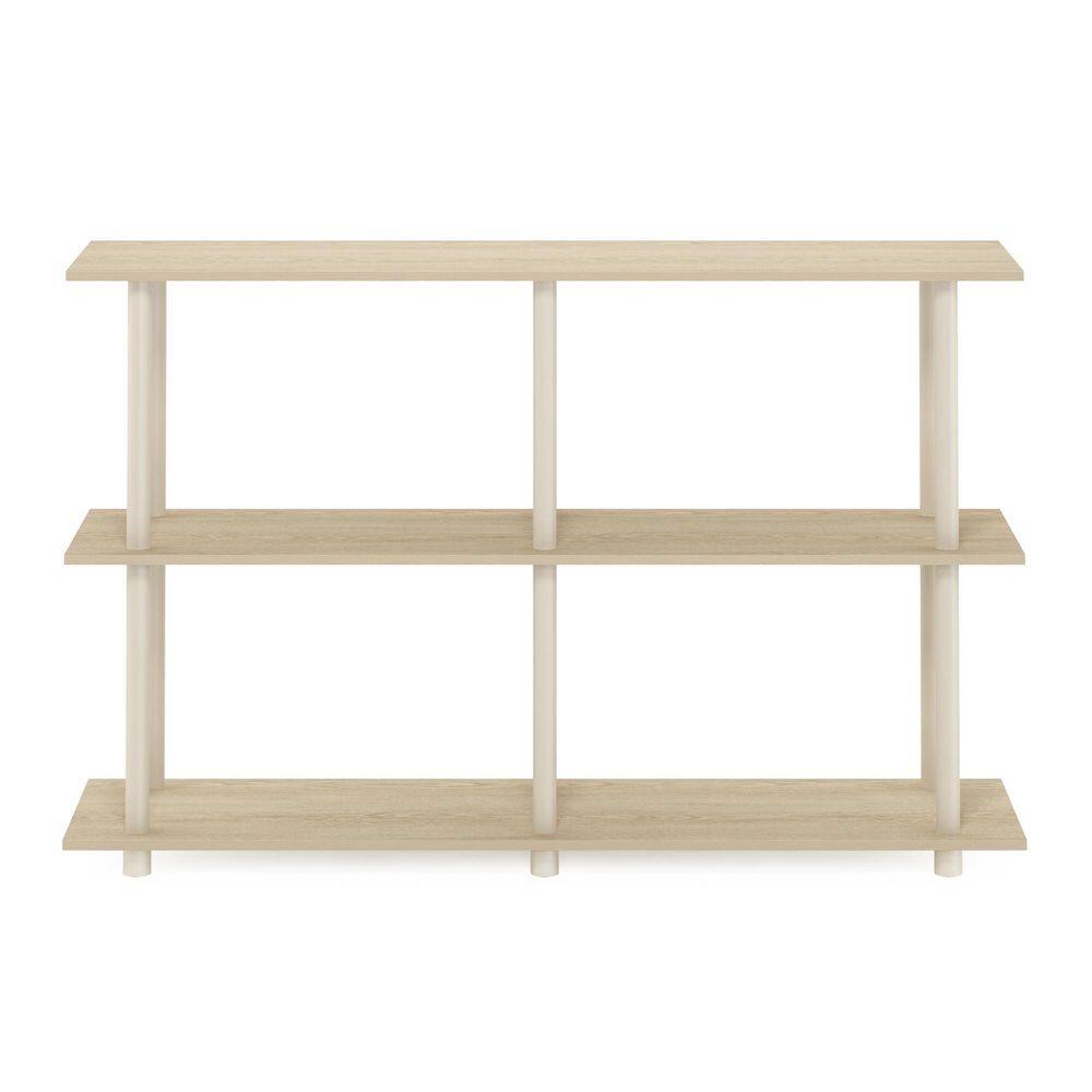 Bauhaus Oak Beige 3-Tier Modern Wood Display Rack