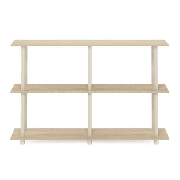 Furinno Turn-N-Tube 47.24 in. Wide Bauhaus Oak/Beige 3 Shelf No