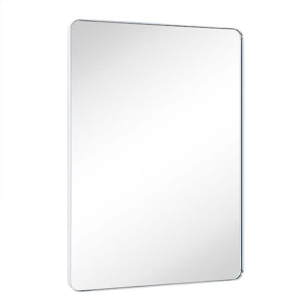 TEHOME Kengston 36 in. W x 48 in. H Rectangular Stainless Steel Metal Framed Wall Mounted Bathroom Vanity Mirror in Chrome