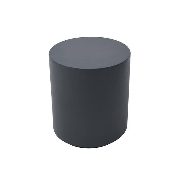 Sol Living Elementi Rome 20.3 in. Slate Black Round Concrete Outdoor Side Table