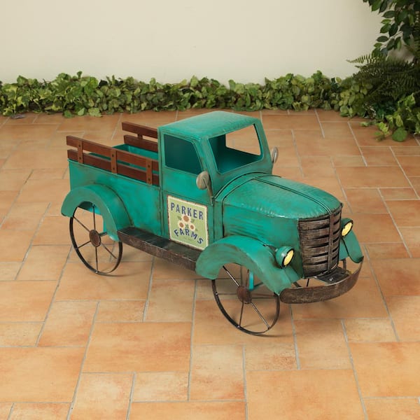 GERSON INTERNATIONAL 18.9 in. L Metal Antique Garden Truck