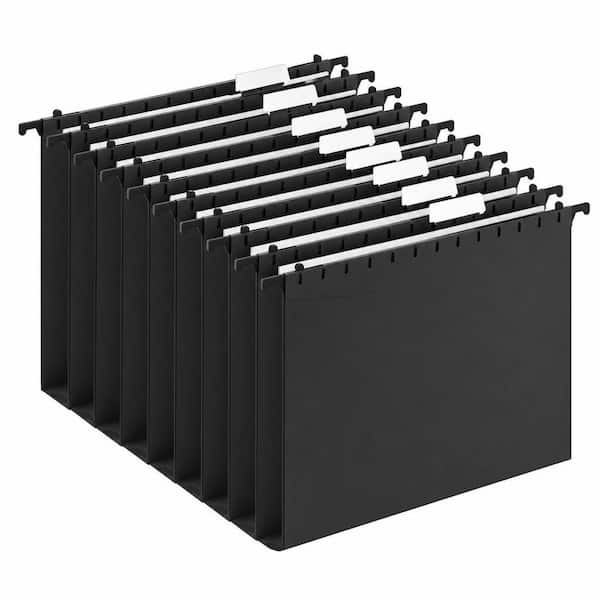 12 Pack Plastic Hanging File Folder Extra Capacity Letter Size File Folders Hanging with Tab, 1 in. Hang Folders No Side