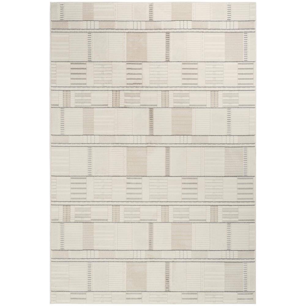 Nordic Ivory Grey 5 ft. x 7 ft. Geometric Contemporary Area Rug price history on PriceWatchPro
